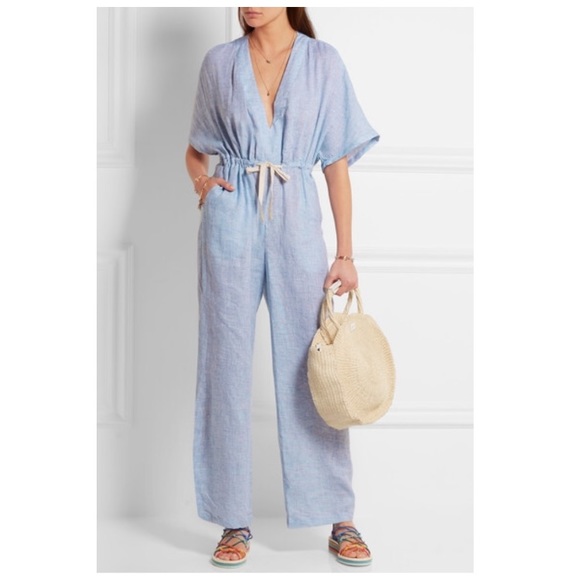 solid and striped jumpsuit